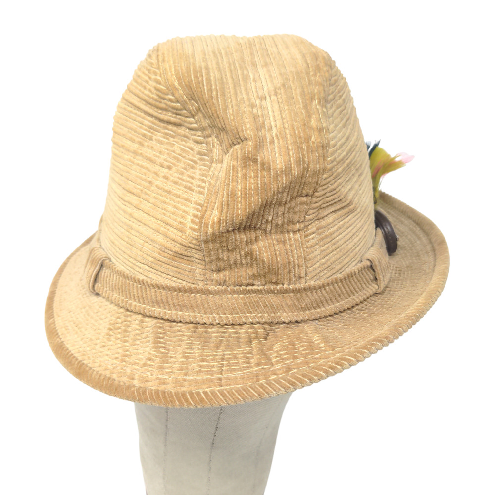 Unbranded Men's Corduroy Hat Cap Tan Size 7 1/8 Vintage Made in USA Union